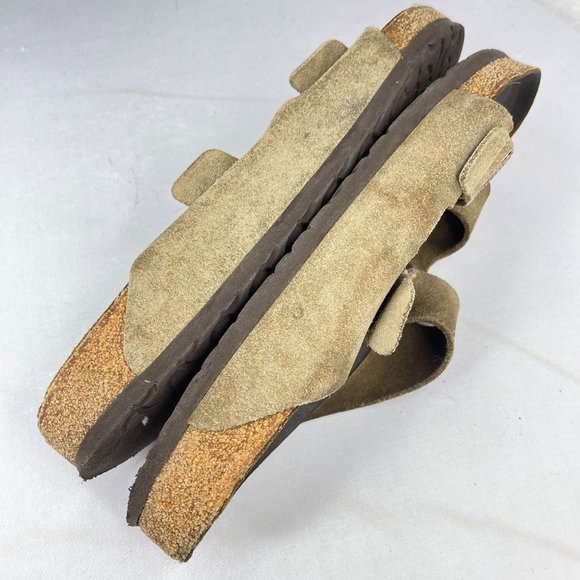 BIRKENSTOCK Mens Arizona 53 (US 18-20) Suede Brown Slide Sandals Cork Soles - Picture 9 of 10